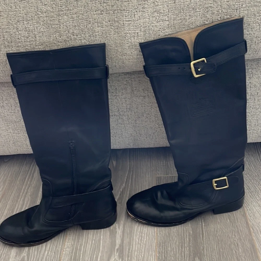 Coach Whitley Black Leather Riding Boots Size 7B